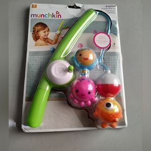 Munchkin Fishing Toy Magnet Catcher Fish Bath Recreation For 2+  Years New